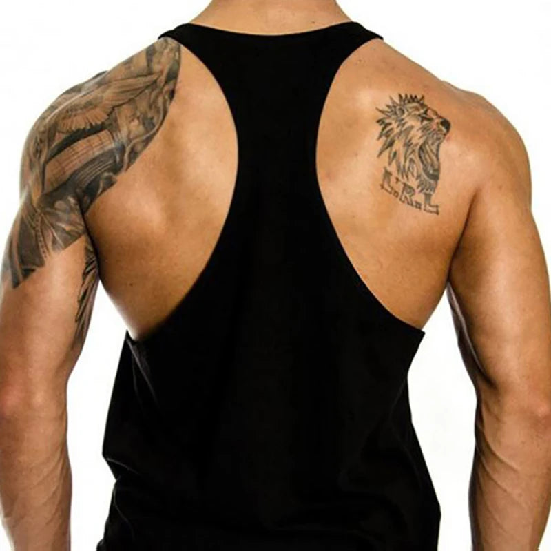 Installing Muscles Please Wait Y-back Tank Tops Gym Fitness Bodybuilding Sport Shirt Mens Cotton Breathable Sleeveless Singlets