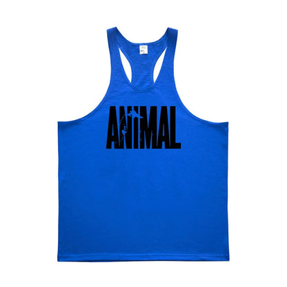 ANIMAL Letter Printed Gym Clothing Mens Bodybuilding Fitness Tank Top Cotton Raceback Stringer Singlets Workout Sleeveless Shirt