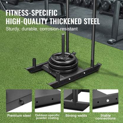 Weight Training Sled, Pull Push Power Sled, Fitness Strength Resistance Training, Steel Workout Equipment for Athletic Exercise