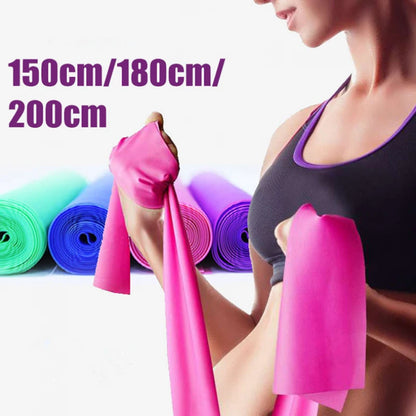 Yoga Pilates Elastic Resistance Band Fitness Training Band 150cm Fitness Elastic Rubber Gym Natural Rubber - GabyFit Goods