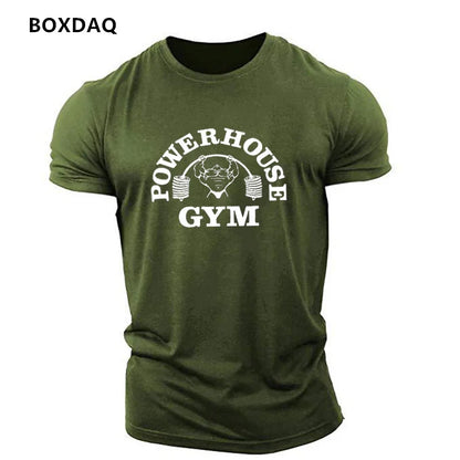 Gym Weightlifting Sports Men's T-Shirts Summer Short Sleeve Fitness Sports Male T Shirt  O-Neck Casual Loose Tops 6XL Plus Size