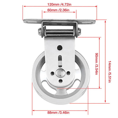 Wall-mounted Gym Home Rotating Silent Pulley Bearing Pulley for DIY Gym Equipment Pulley Block Stainless Steel Mute BearingWheel - GabyFit Goods