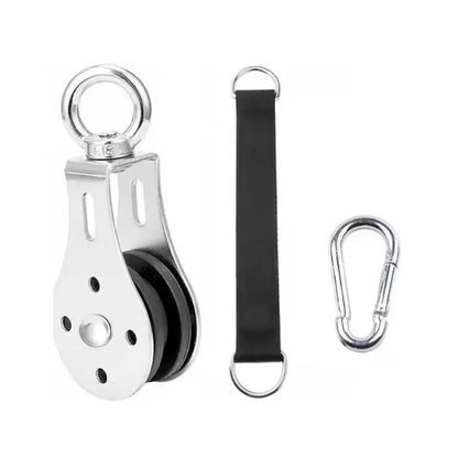 Silent Gym Cable Pulley Rotation 360 Degree Stainless Steel Surface Smooth Durable Attachment for DIY Home Gym Pulley System - GabyFit Goods