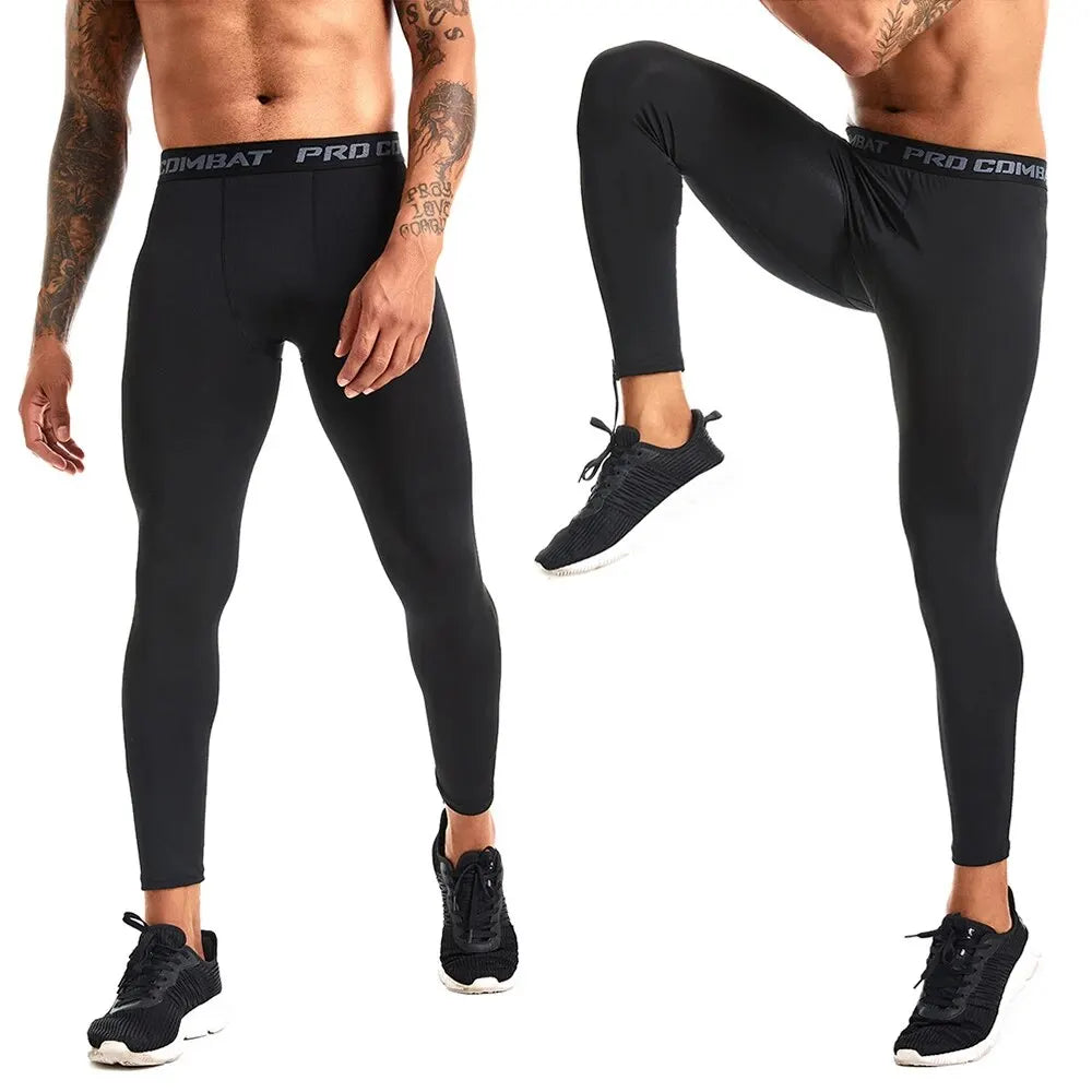 Men's Running Leggings Sportswear Quick Dry Gym Fitness Tights Workout Training Jogging Sports Trousers Compression Sport Pants - GabyFit Goods