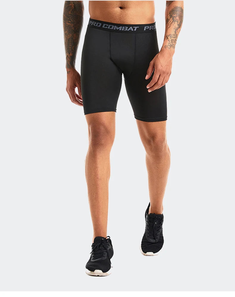 Men's fitness pants for summer exercise, slim fit, elastic, quick drying, tight fitting sports shorts for basketball and soccer - GabyFit Goods