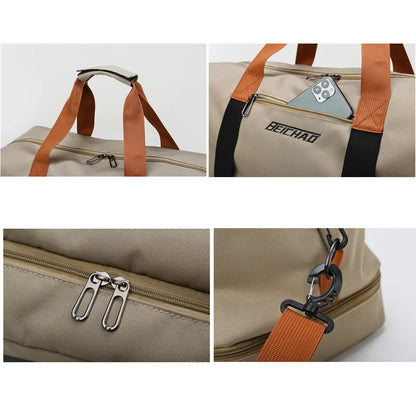 Gym Bag Travel Fitness Bag for Women Large Capacity Men's Sports Luggage bag Waterproof Female Messenger Bag Dry And Wet Handbag - GabyFit Goods