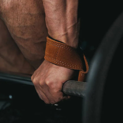 1Pair 4mm Cowhide Weight lifting Wrist Straps Fitness Bodybuilding Training Gym lifting straps NonSlip Gym Grip Deadlift Pull-up - GabyFit Goods