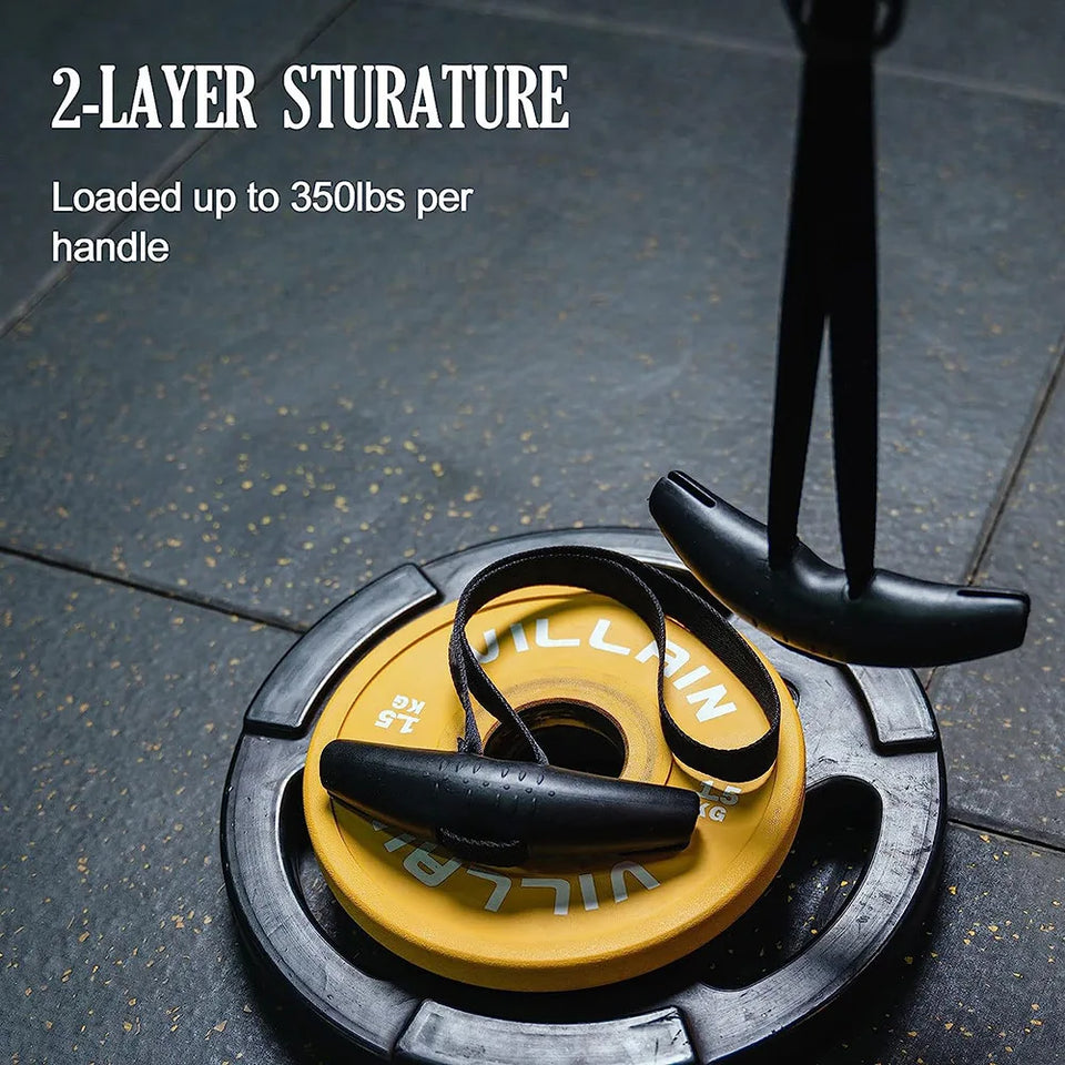 1pair Gym Pull Up Handles Rubber Grip Heavy Duty Cable Machine Handles Weight-lifting Gym Equipment