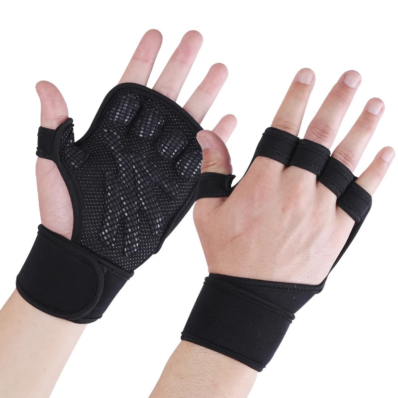 1Pair Hand Grips Gymnastics Gloves Grips Silicone Anti-Skid Gym Fitness Gloves Weight Lifting Grip Gym Crossfit Trainining