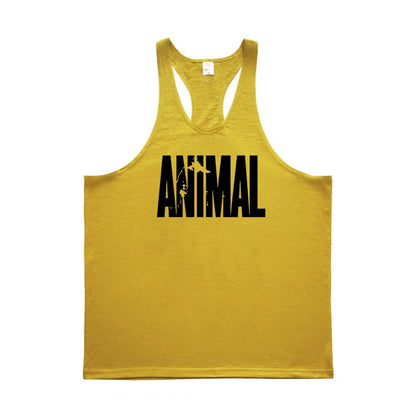 ANIMAL Letter Printed Gym Clothing Mens Bodybuilding Fitness Tank Top Cotton Raceback Stringer Singlets Workout Sleeveless Shirt