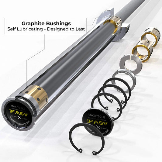 Barbell Bar for 2" Olympic Plates, Home Gym Weightlifting Bar 4Ft Solid Chrome Weight Bar 5Ft Fitness Training Curl Barbell 7.2F