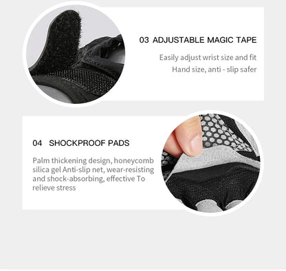 Half Finger Gloves Gym Fitness Anti-Slip Women Men Gel Pad Gloves Gym Cycling Fingerless Gloves Bicycle Accessories - GabyFit Goods