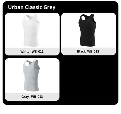 Men's solid color basic cotton narrow shoulder vest fashion casual men's T-shirt sports fitness Joker round neck youth vest - GabyFit Goods