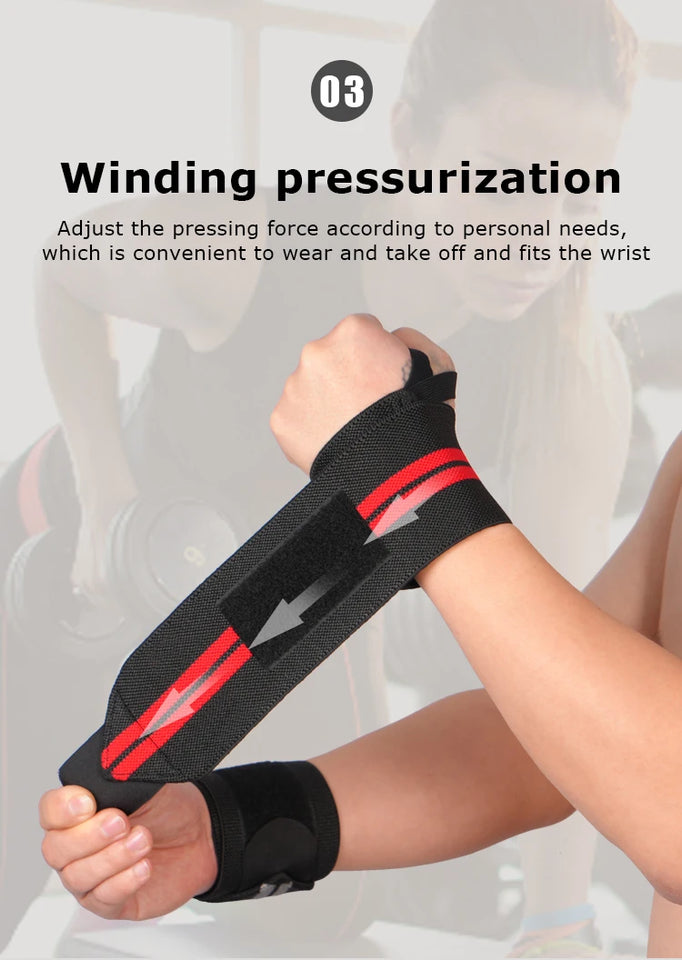 1pc Gym Wrist Wraps/Lifting Wrist Straps Heavy Duty Gym Straps With Thumb Loops Wrist Wraps for Working Out Protection Unisex