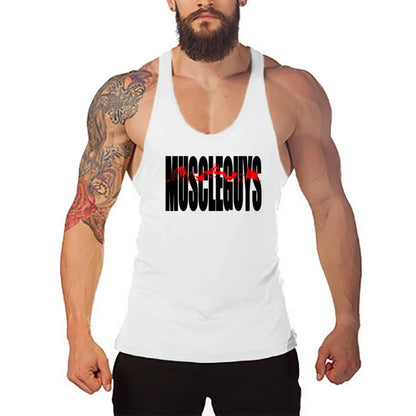 Gym Clothing Bodybuilding Stringer Hoodie Tank Top Muscle Shirt Fitness Men hooded undershirt Cotton workout Sleeveless shirt