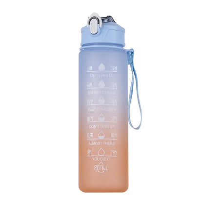750ML Sports Water Bottle with Time Marker Leak-proof Cup Motivational Portable Plastic Water Bottle for Outdoor Sport Fitness - GabyFit Goods