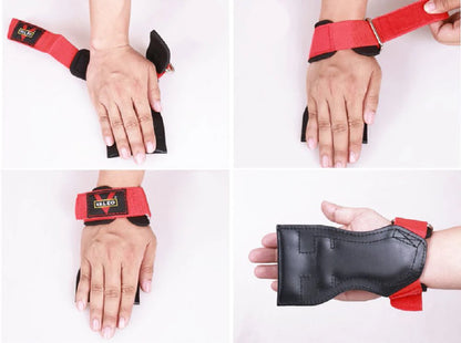 Cowhide Weight Lifting Sports Gloves Wrap Dumbbell Barbell Fitness Gym Gloves Musculation Wrist Strap Powerlifting Gym Equipment - GabyFit Goods
