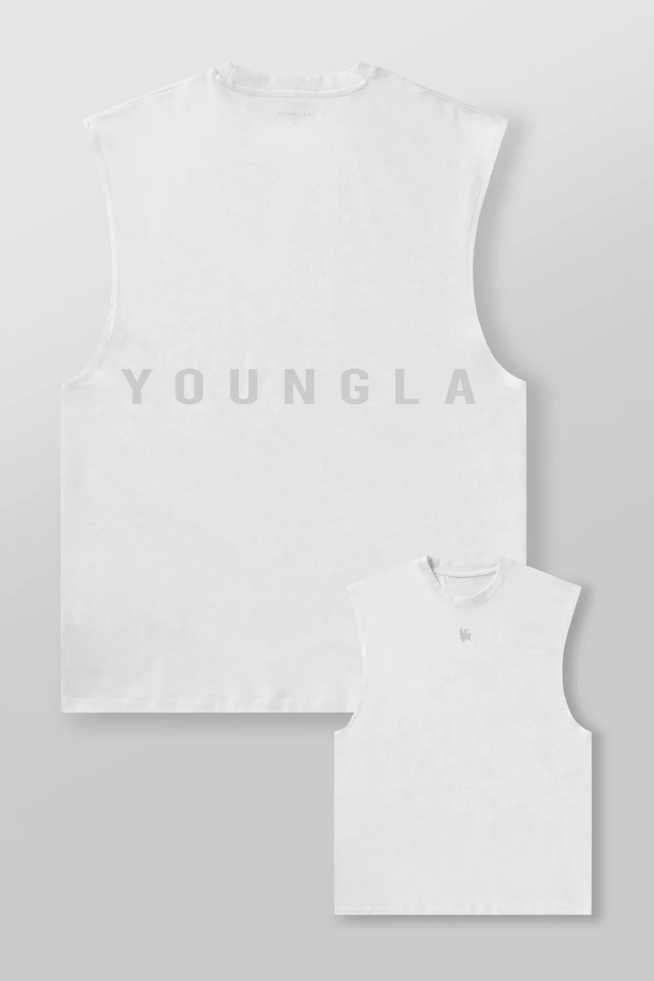 New men's fitness vest, men's casual running training sleeveless T-shirt, trendy printed clothing vest, men's heavyweight cotton