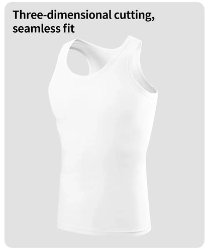 Men's solid color basic cotton narrow shoulder vest fashion casual men's T-shirt sports fitness Joker round neck youth vest - GabyFit Goods