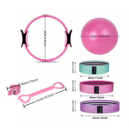 8-Piece Yoga Fitness Kit Home Workout Yoga Equipment Accessories for Stretching, Shaping and Core Training Fitness Equipment