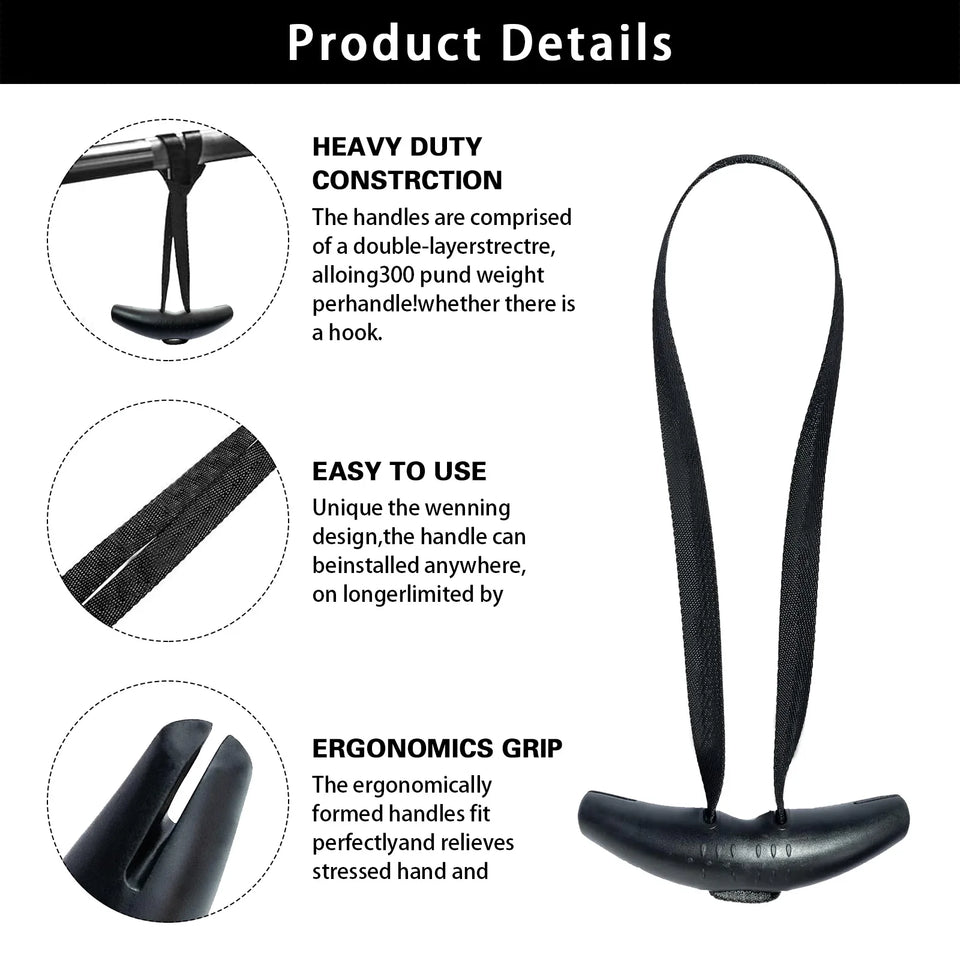 1pair Gym Pull Up Handles Rubber Grip Heavy Duty Cable Machine Handles Weight-lifting Gym Equipment