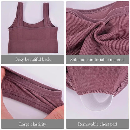 Breathable Sports Bra Anti-Sweat Fitness Top Women Seamless Yoga Bra Shockproof Crop Top Push Up Sport Bra Gym Workout Top - GabyFit Goods