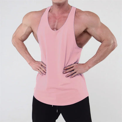 Running Tank Top Men Summer Sports Gym Vest Cotton Training Tank Top Workout Undershirt Man Fitness Pure Color Sleeveless Tops