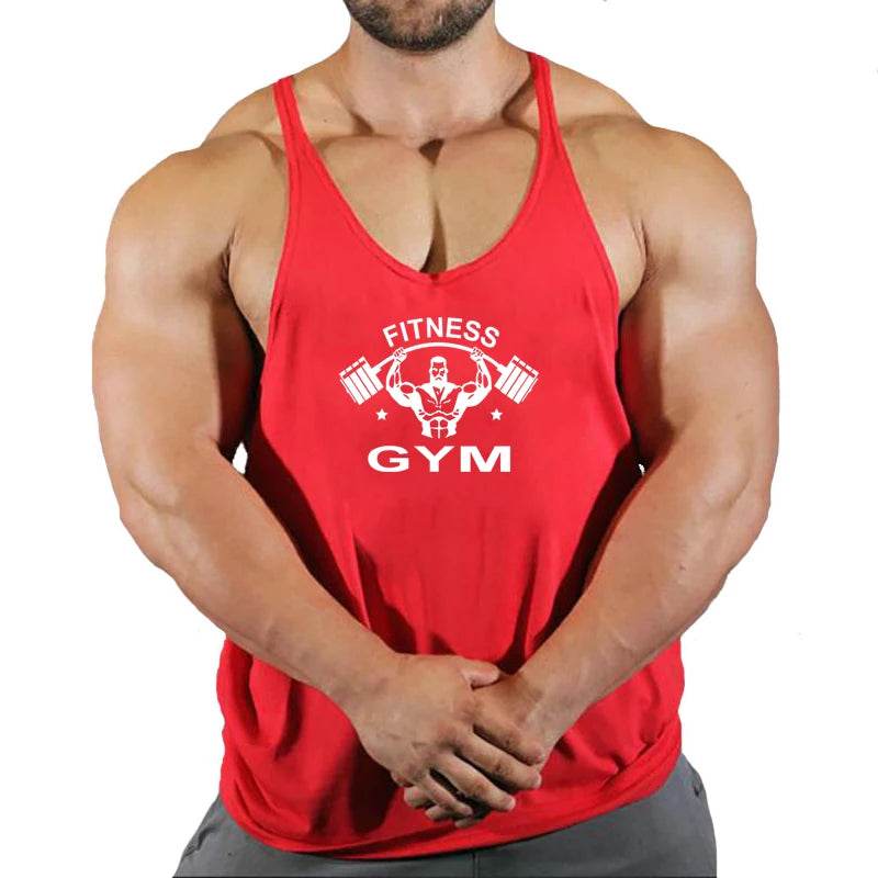 Muscle Mens Bodybuilding Stringer Tank Top gym Clothing Y back Fitness sleeveless vest shirt Weightlifting singlets - GabyFit Goods