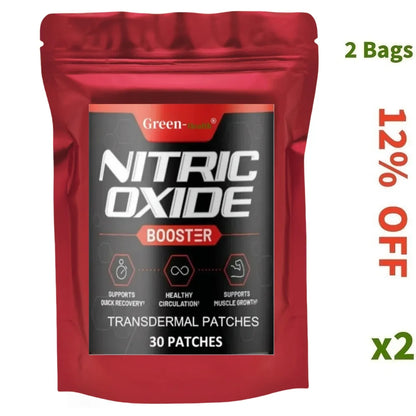 Performance Formula Nitric Oxide Booster Transdermal Patches - 30 Patches for Enhanced Stamina & Endurance One Month Supply