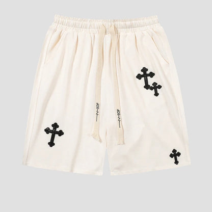 European and American Hip-hop Sports Five-point Pants Men's Trendy Brand Street Loose Wide-leg Casual Drawstring Shorts