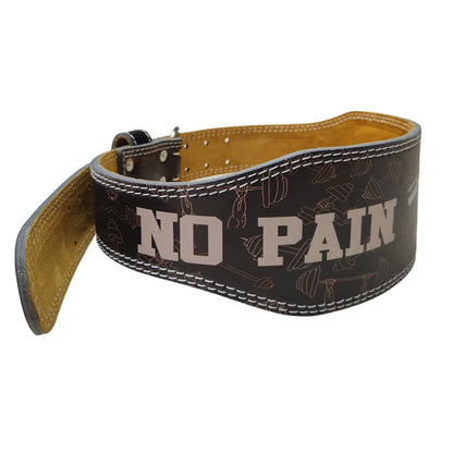 Gym Weight Lifting Belt with No Pain No Gain Style Powerlifting Belt for Men & Women Fitness Belt for Weightlifting Deadlift