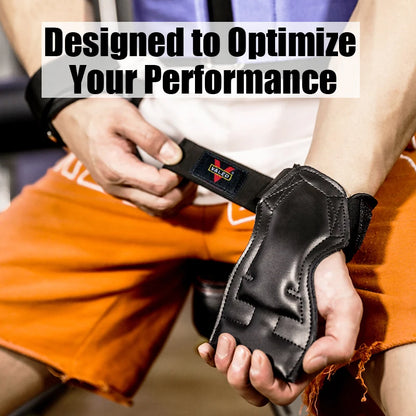 Cowhide Weight Lifting Sports Gloves Wrap Dumbbell Barbell Fitness Gym Gloves Musculation Wrist Strap Powerlifting Gym Equipment - GabyFit Goods