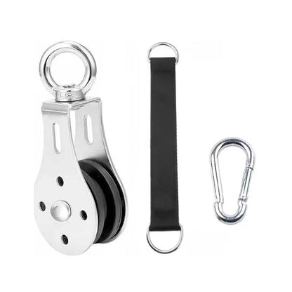 Silent Gym Cable Pulley Rotation 360 Degree Stainless Steel Surface Smooth Durable Attachment for DIY Home Gym Pulley System - GabyFit Goods