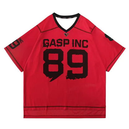 NEW 2025 GASP Muscle Fitness Short Sleeved Men Basketball Shirt American Loose Quick Drying Breathable Sports T-shirt Summer