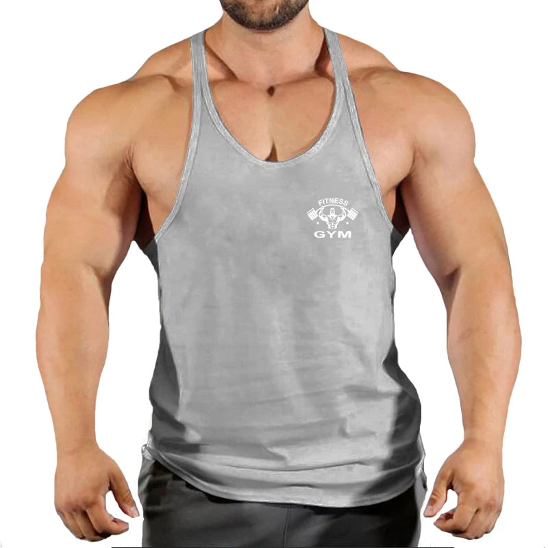 Muscle Mens Bodybuilding Stringer Tank Top gym Clothing Y back Fitness sleeveless vest shirt Weightlifting singlets - GabyFit Goods