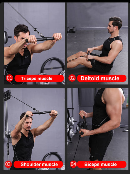 Fitness Lat Pull Down Bar Press Down Bar Biceps Back Strength Workout Handle for Cable Machine Attachment Gym Accessories