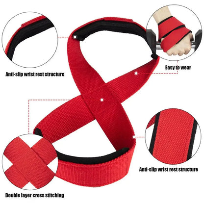 Weight Lifting Strap Gym Grip Strap Wrist Strap Barbell Straps Non-Slip 2 Pcs Grip Lifting Straps Gym Straps For Weightlifting - GabyFit Goods