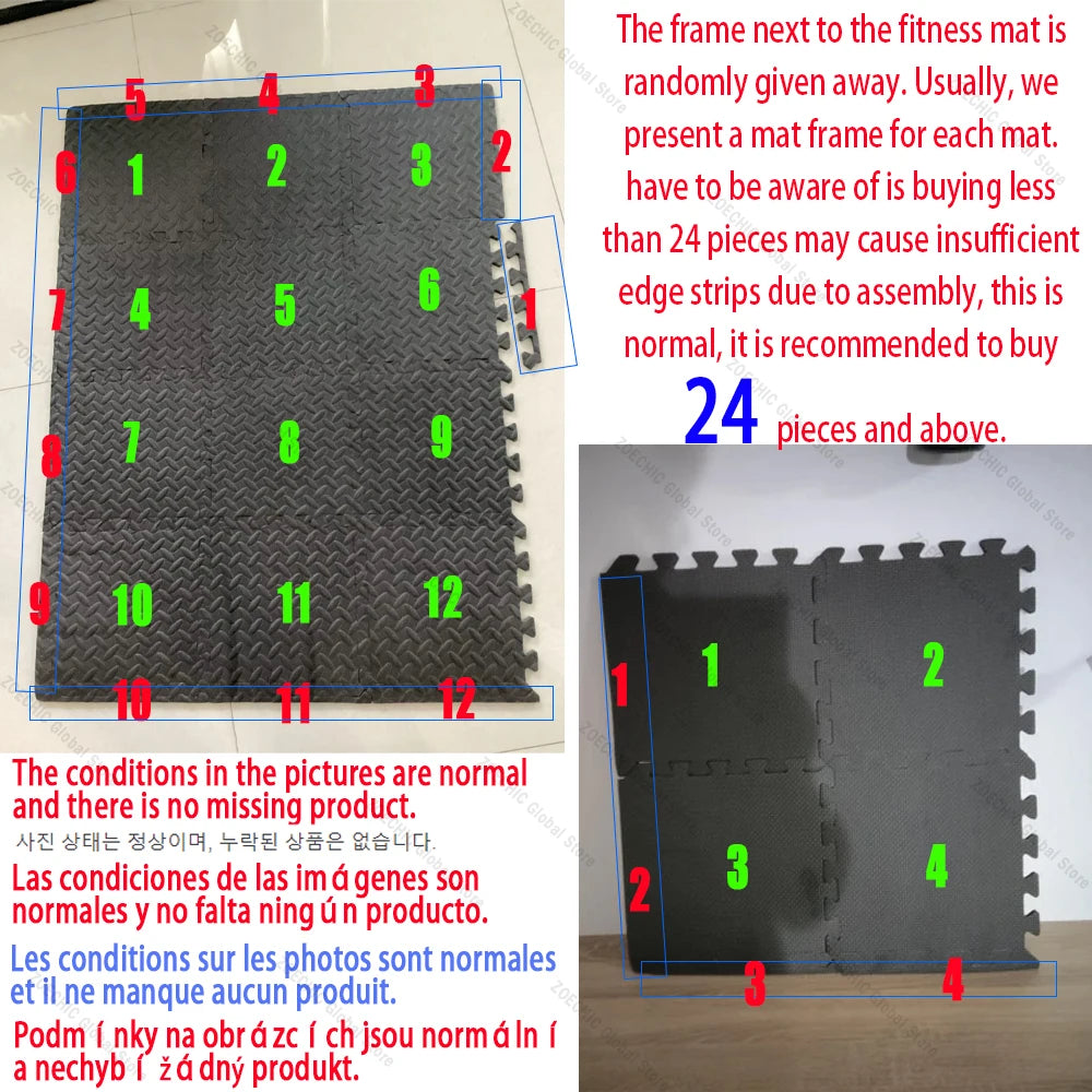 30*30Cm Sports Protection Gym Mat Eva Cross Pattern Floor Mat Non-Slip Yoga Fitness Gym Foam Mat Splicing Foam Mat - GabyFit Goods