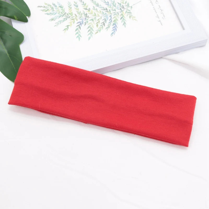 Elastic Cotton HairBand Fashion Headbands for Women Men Solid Running Fitness Yoga Hair Bands Stretch Makeup Hair Accessories - GabyFit Goods