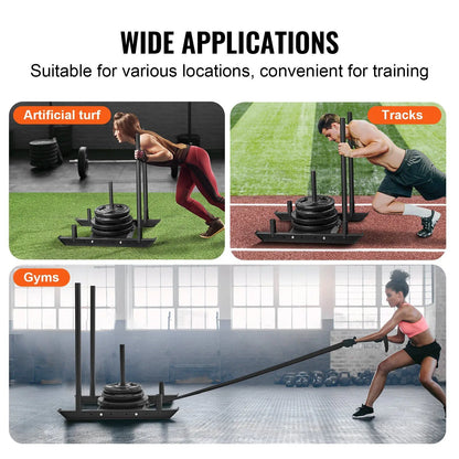 Weight Training Sled, Pull Push Power Sled, Fitness Strength Resistance Training, Steel Workout Equipment for Athletic Exercise