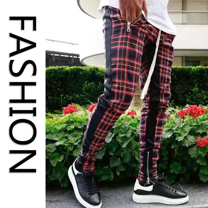 Scottish Style Plaid Sweatpants Men Street Fashion Trousers Casual Sports Joggers Pants