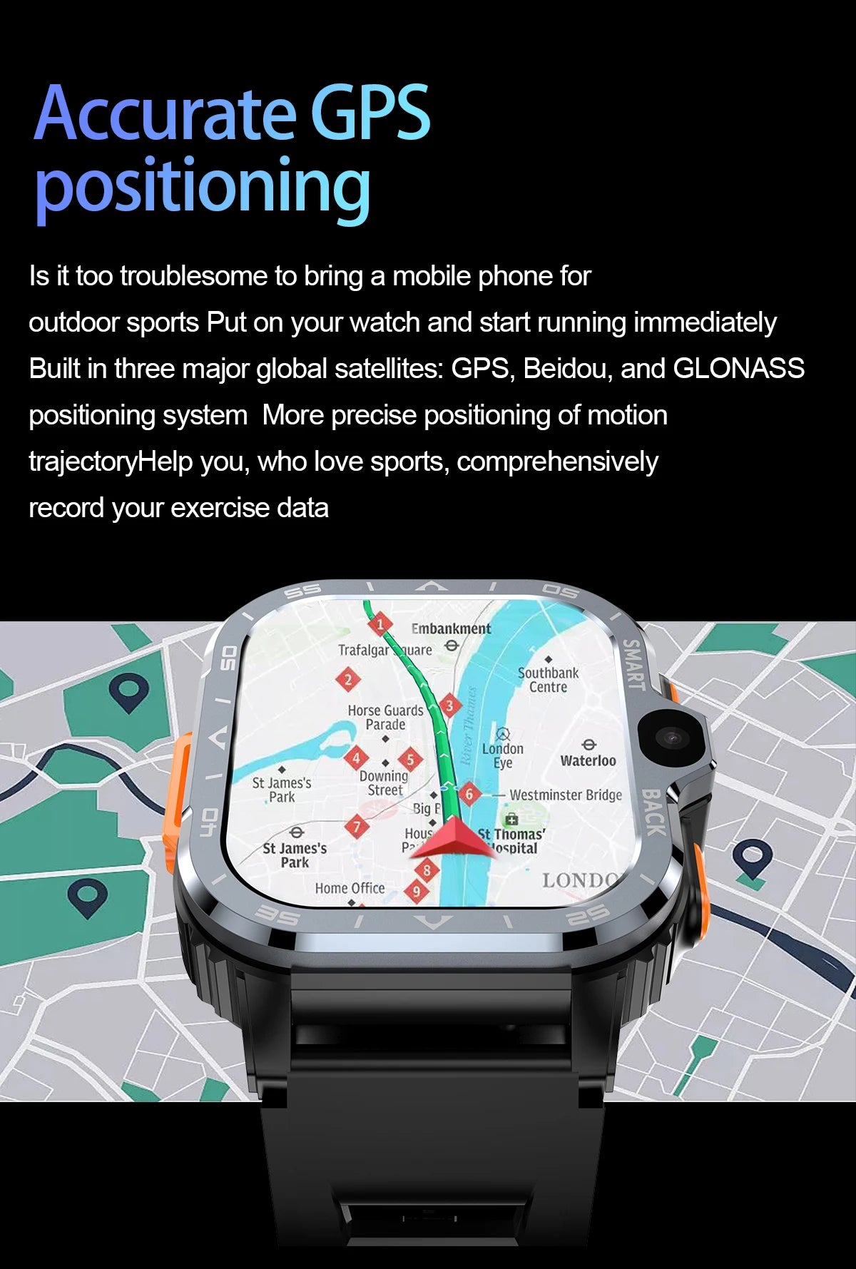 Valdus PGD Android Smart Watch Men GPS 16G/64G ROM Storage HD Dual Camera NFC 2G 4G SIM Card WIFI Wireless Fast Internet Access - GabyFit Goods