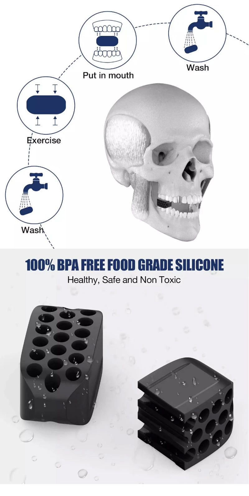 Silicone Jaw Exerciser Facial Toner & Jawline Fitness Ball Neck Toning Equipment Facial Beauty Tool Double Chin Exerciser - GabyFit Goods
