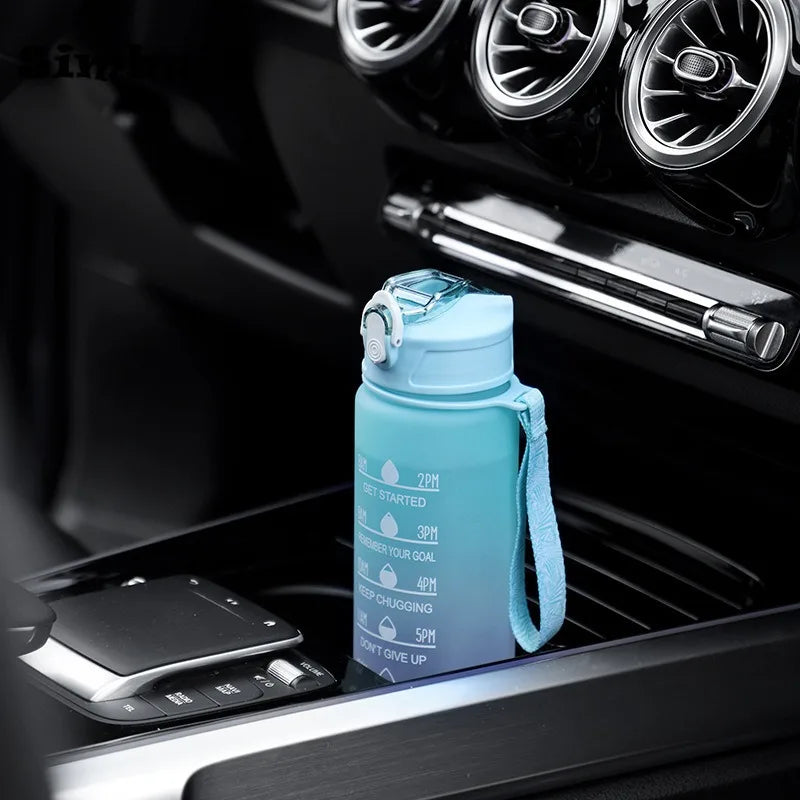 750ML Sports Water Bottle with Time Marker Leak-proof Cup Motivational Portable Plastic Water Bottle for Outdoor Sport Fitness