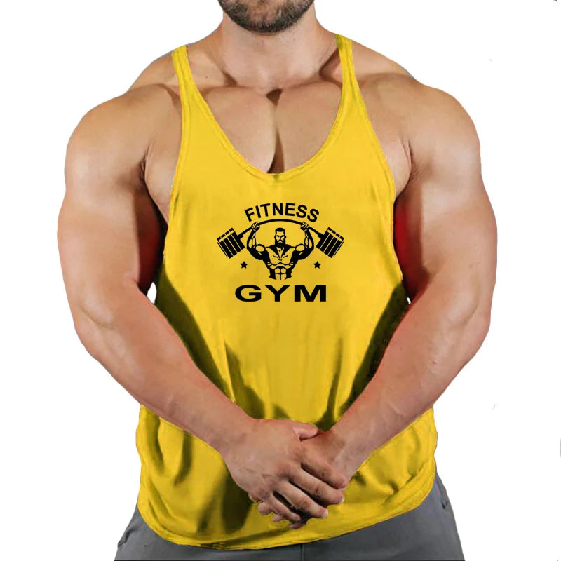 Muscle Mens Bodybuilding Stringer Tank Top gym Clothing Y back Fitness sleeveless vest shirt Weightlifting singlets - GabyFit Goods