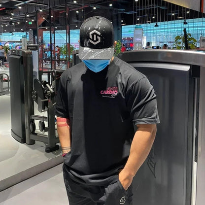 2024 summer ANTI CARDIO Oversized sports t shirt short sleeves cotton t shirt Gym Fitness Male Training Workout Cotton Tees Tops