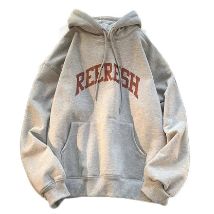 100% Cotton Men's Hoodies American Letter Hip Hop High Street New In Sweatshirts 2024 Autumn Y2K Couple Vintage Oversize Hoodies