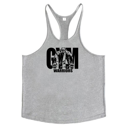 Gym Warriors Workout Tanktop Jogger Singlet Training Bodybuilding Tank Top Vest Shirt Sleeveless Fitness Cotton Shirt For Men