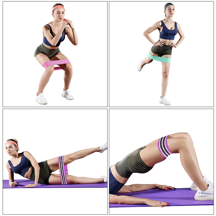 Squat glute workout Non-slip trainer thick band Fabric Resistance Elastic Booty Bands Stretch Fitness Strips Loops Yoga Equipmet - GabyFit Goods