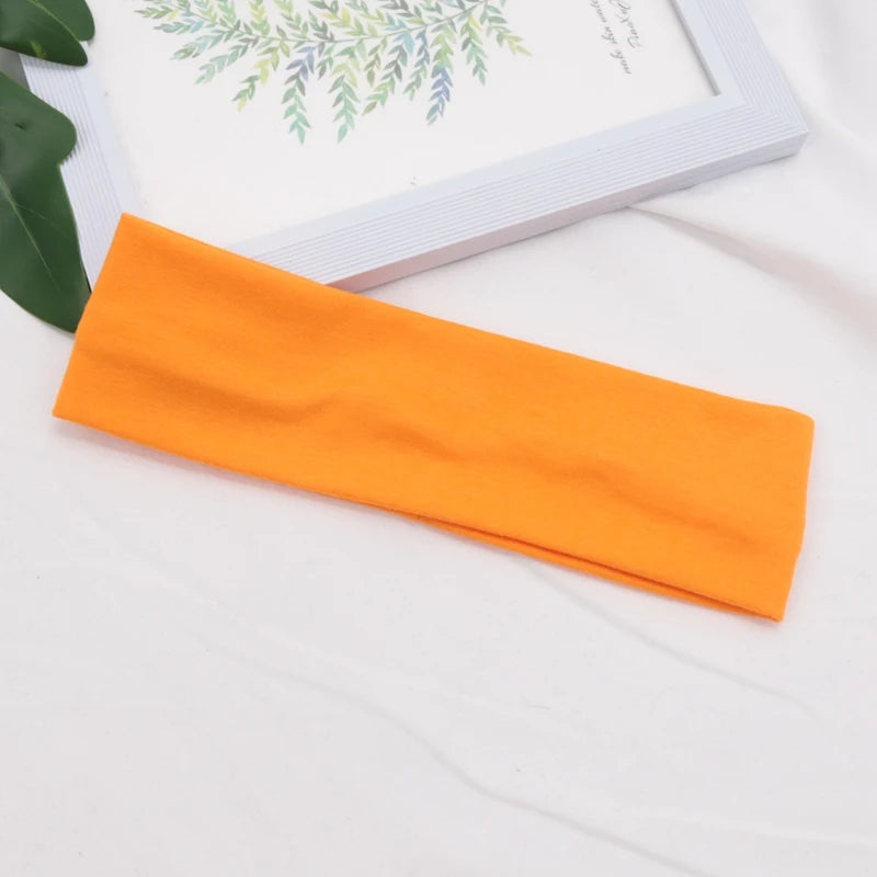 Elastic Cotton HairBand Fashion Headbands for Women Men Solid Running Fitness Yoga Hair Bands Stretch Makeup Hair Accessories - GabyFit Goods